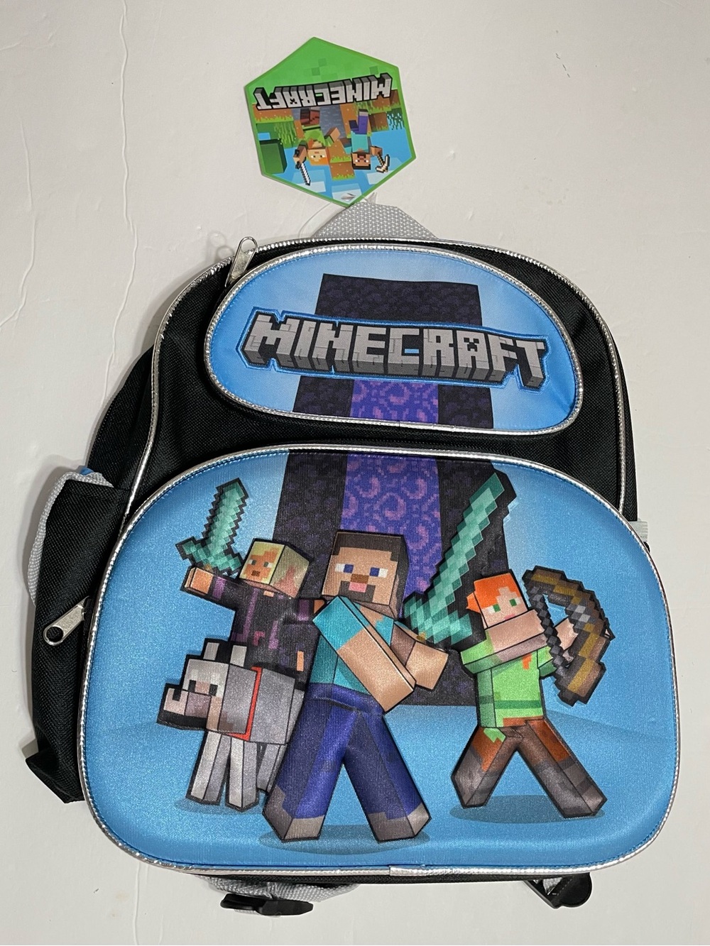 Small Backpack - Minecraft Steve Alex 3D Pop-Up 12" School Bag NEW With Tag!